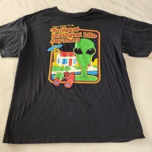 DOM There Seems To Be No Intelligent Life Anywhere Graphic Black Tshirt Large